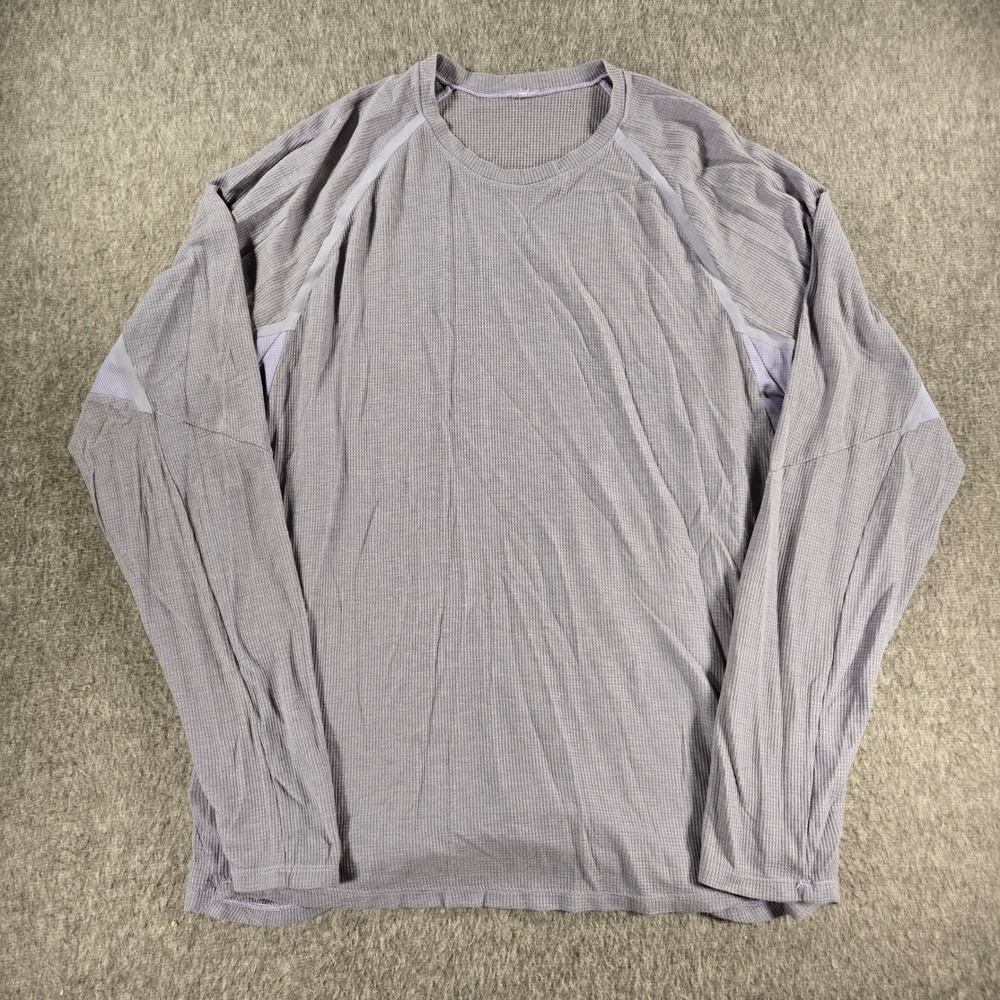 Lululemon Hiking Shirt Mens XL Waffle Knit Ventilated Long Sleeve Peri Purple